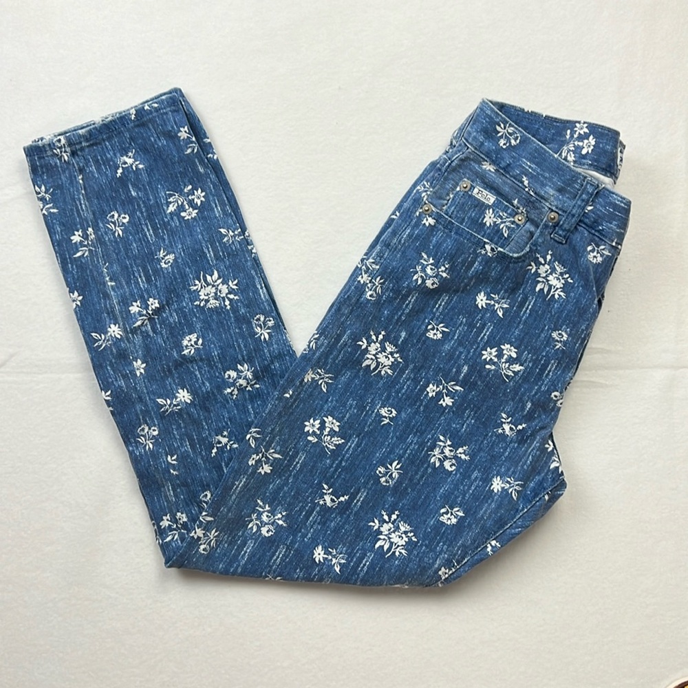 Polo by Ralph Lauren Indigo Floral High Rise Jeans